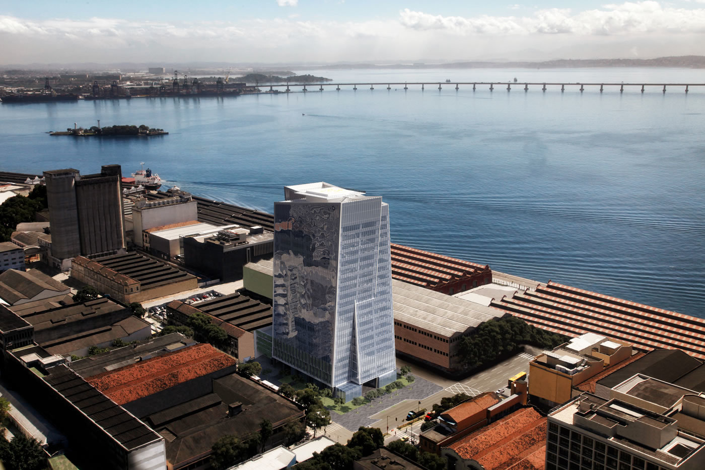 Fachada de vidro de prédio comercial executado pela Pierri Cotta no Rio de Janeiro